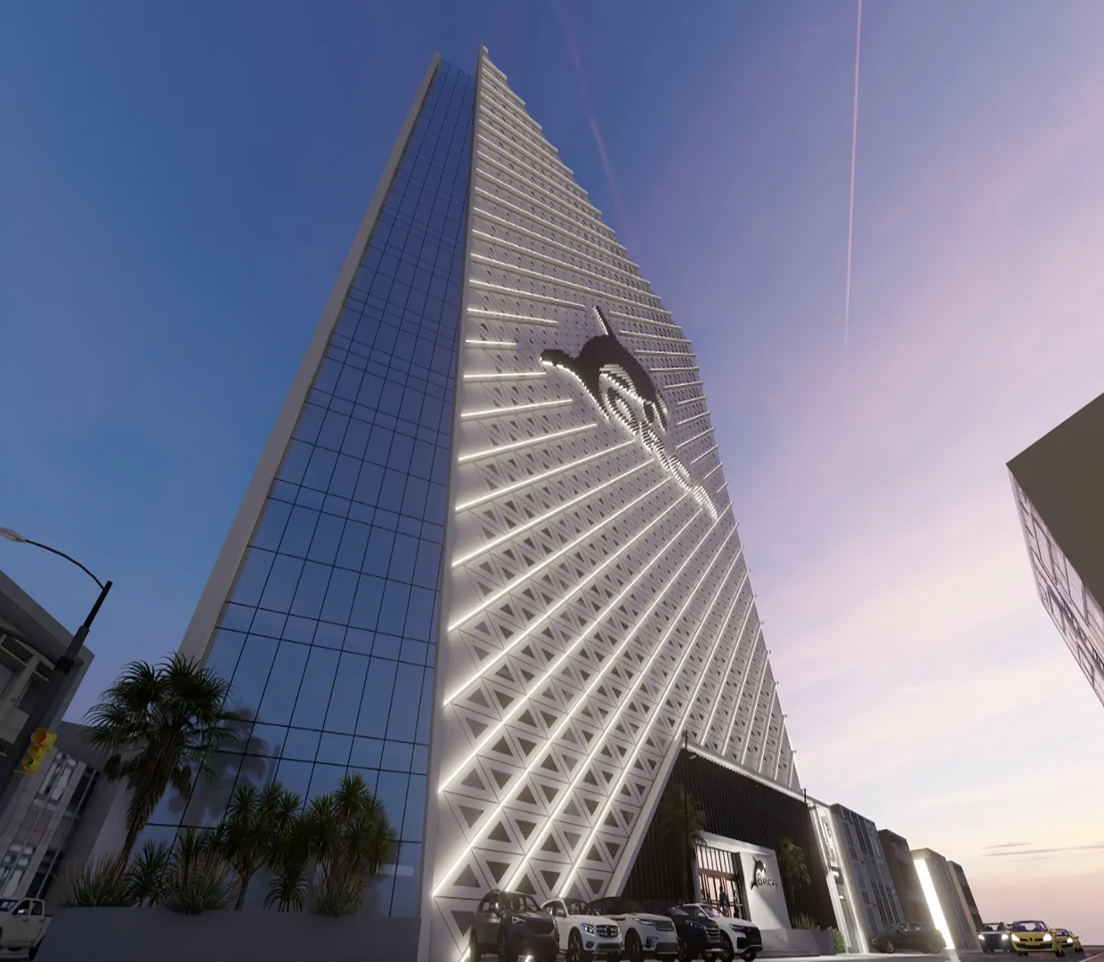 Deuxième vue de la façade de l’Immeuble ORCA à Dakar